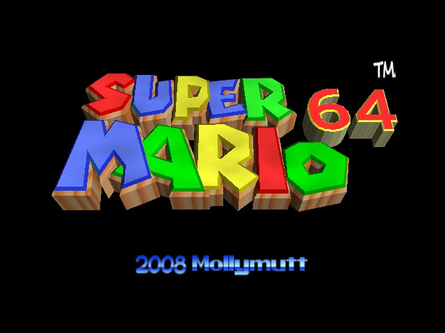 Super Mario 64 - Cartoon Graphics Title Screen